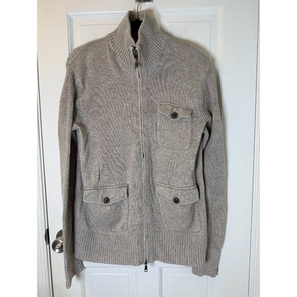 Banana Republic Men's Full Zip Tan Sweater Size L - Picture 4 of 11
